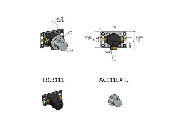Латунный 2-ходовой переключатель Hotbath Ace ARCH-00092614 - Вид №2