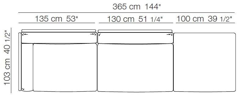 arflex 3-х местный модульный диван с тканевой обивкой Frame sun-id-1513168 - Вид №1