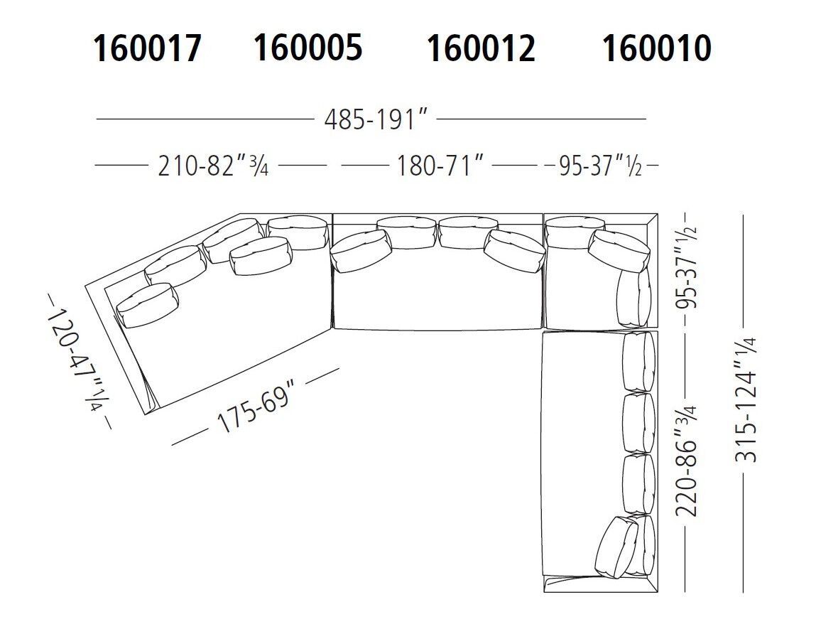 Секционный диван из кожи или ткани Vibieffe 160 RE-FEEL ARCH-00134727 - Вид №5