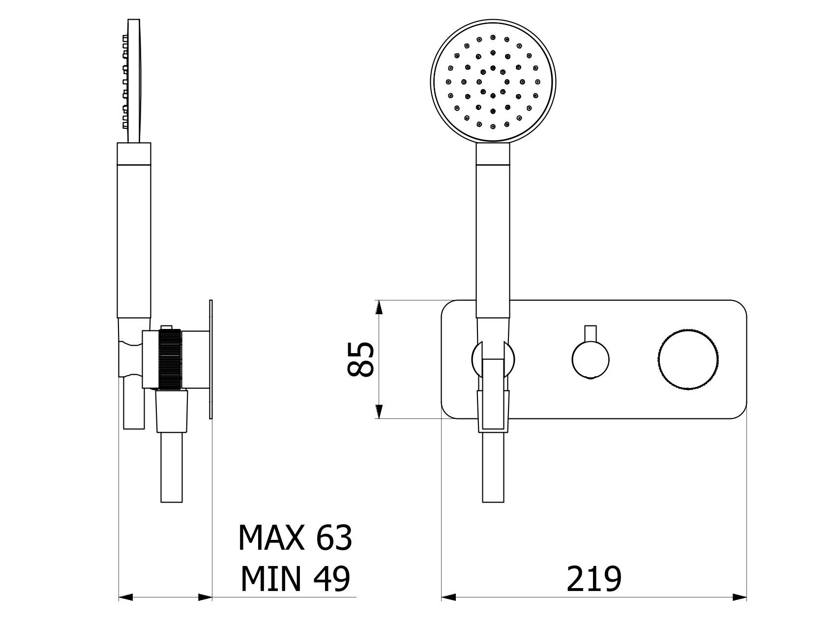 Смеситель для душа с ручным душем IB Reflex ARCH-00125632 - Вид №2