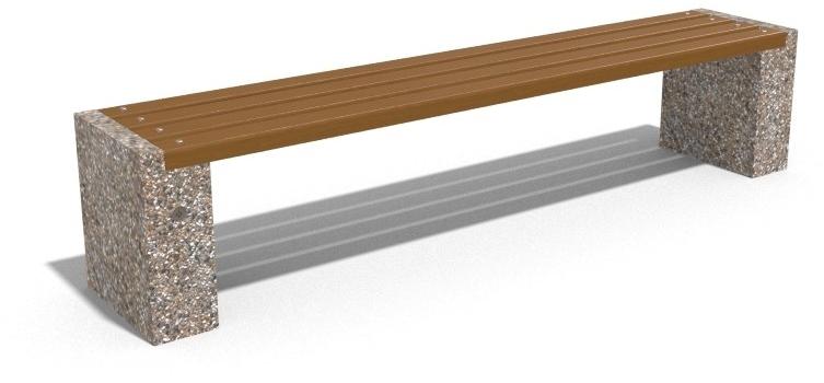 ENCHO ENCHEV - ETE Скамейка из бетона и дерева без спинки  238  - Вид №3