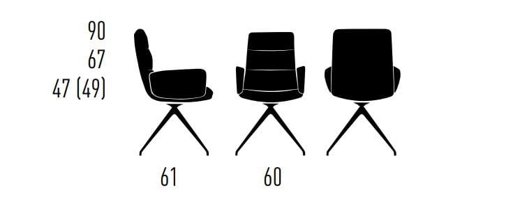 Мягкое вращающееся кресло с подлокотниками KFF Arva Light ARCH-00148338 - Вид №3