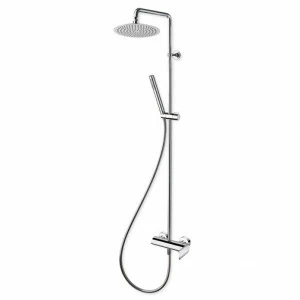 CRIPF409 Внешний смеситель для душа с поворотной трубкой на стойке, верхний душ SANDWICH SPECIAL ø 25 см, гибкий шланг LONG LIFE и ручной душ против известкового налета со штангой скольжения Cristina Rubinetterie