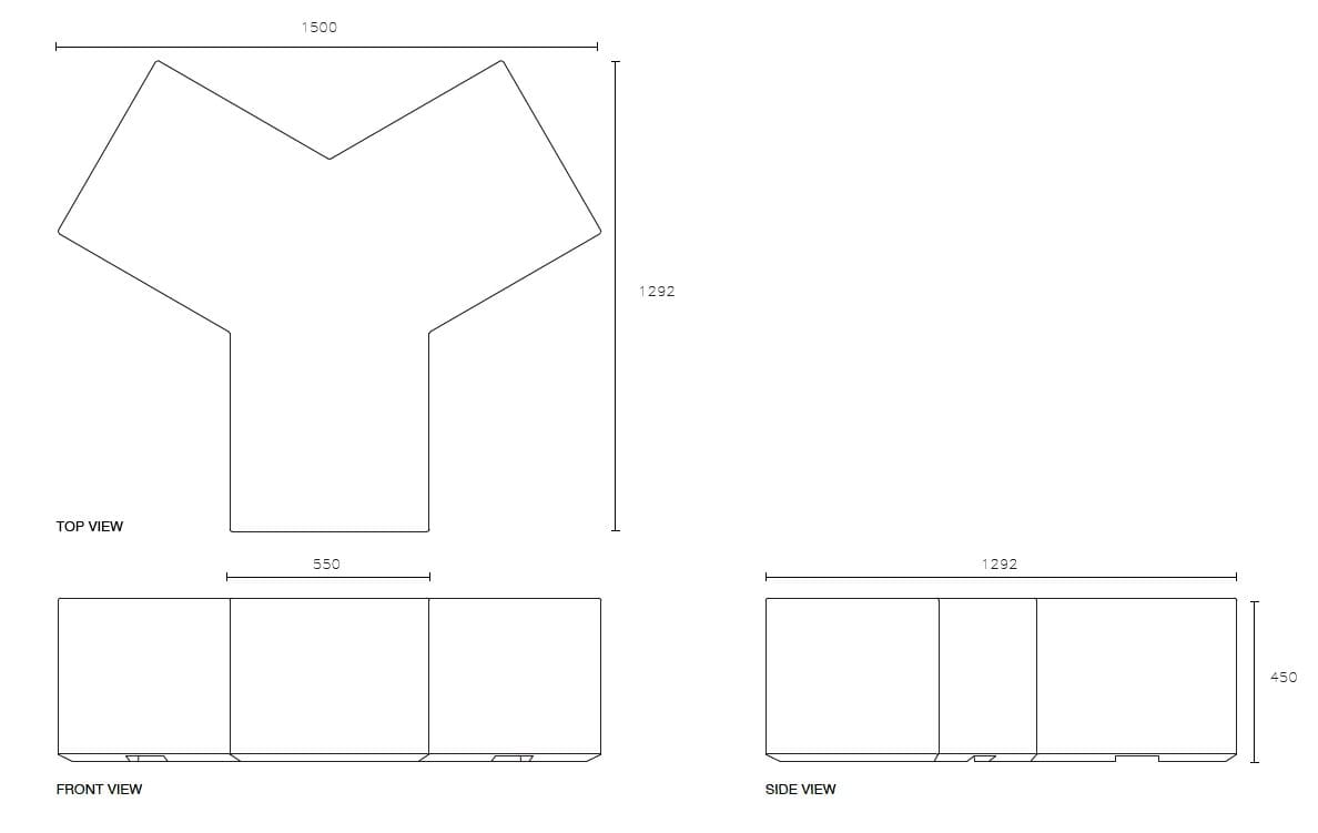 Бетонная скамья без спинки SIT Box to Box ARCH-00130134 - Вид №3