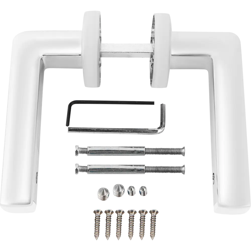 Ручка дверная Armadillo Cube URB3 без запирания ЦАМ гальваническое покрытие цвет хром/белый STLM-2150160 - Вид №1