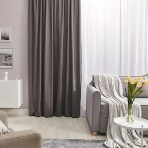 Штора на ленте Inspire Leya 200x280 см цвет тёмно-серый 82557842 STLM-2074105