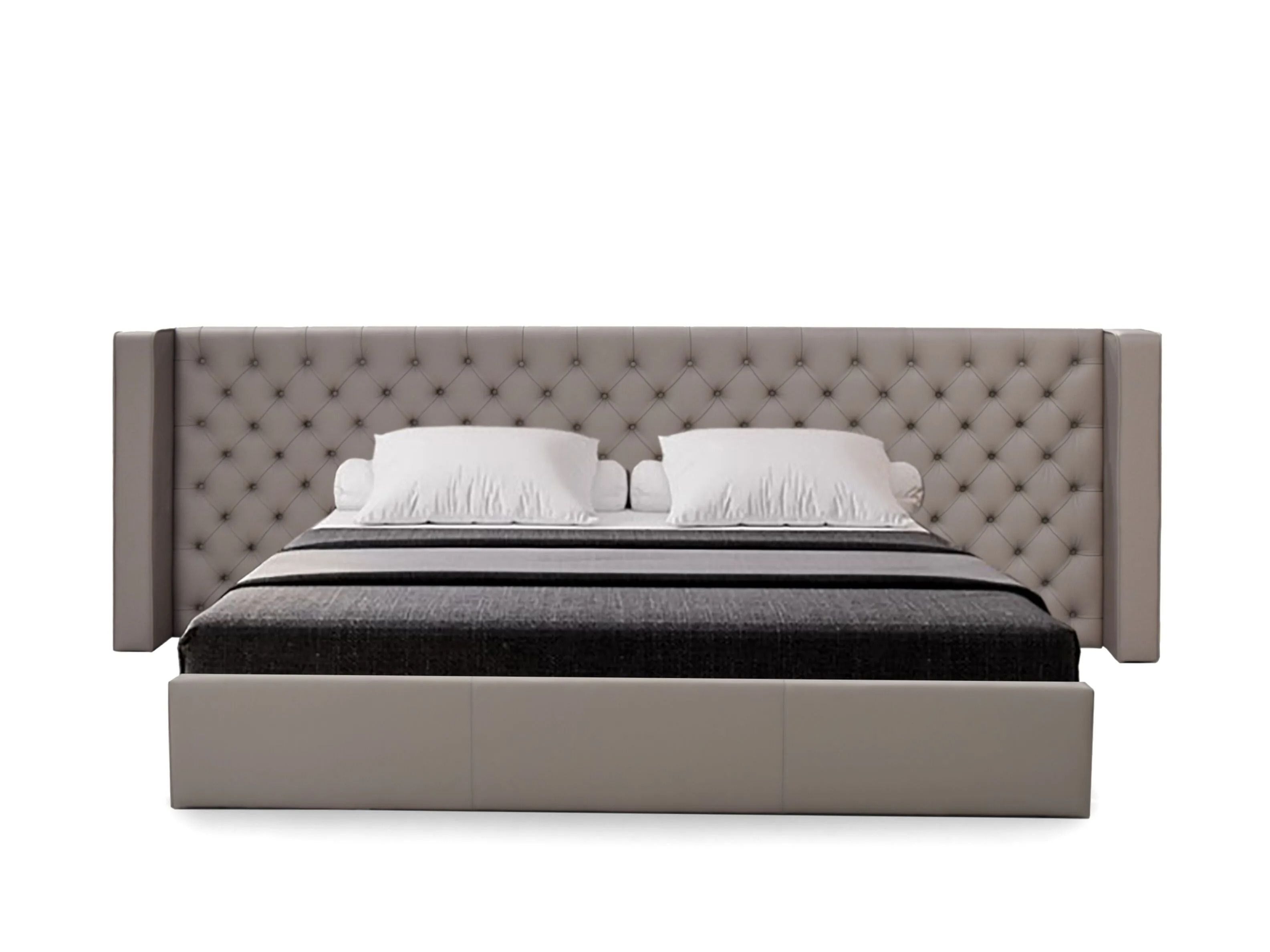Двуспальная мягкая кровать с капитонным изголовьем ABLE ASHER ARCH-00106130 - Вид №1