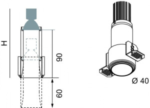 Круглый утопленный прожектор