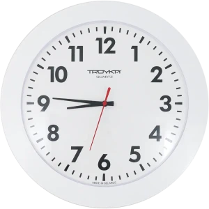 Настенные часы Troykatime Эконом - белый круглый циферблат 30 см 89371947
