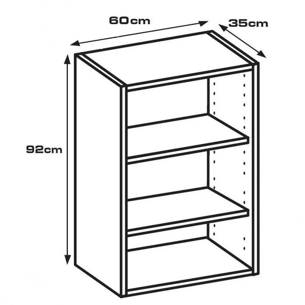 Каркас навесной 60x92x35 см, ЛДСП, цвет белый DELINIA STLM-2200853 - Вид №6
