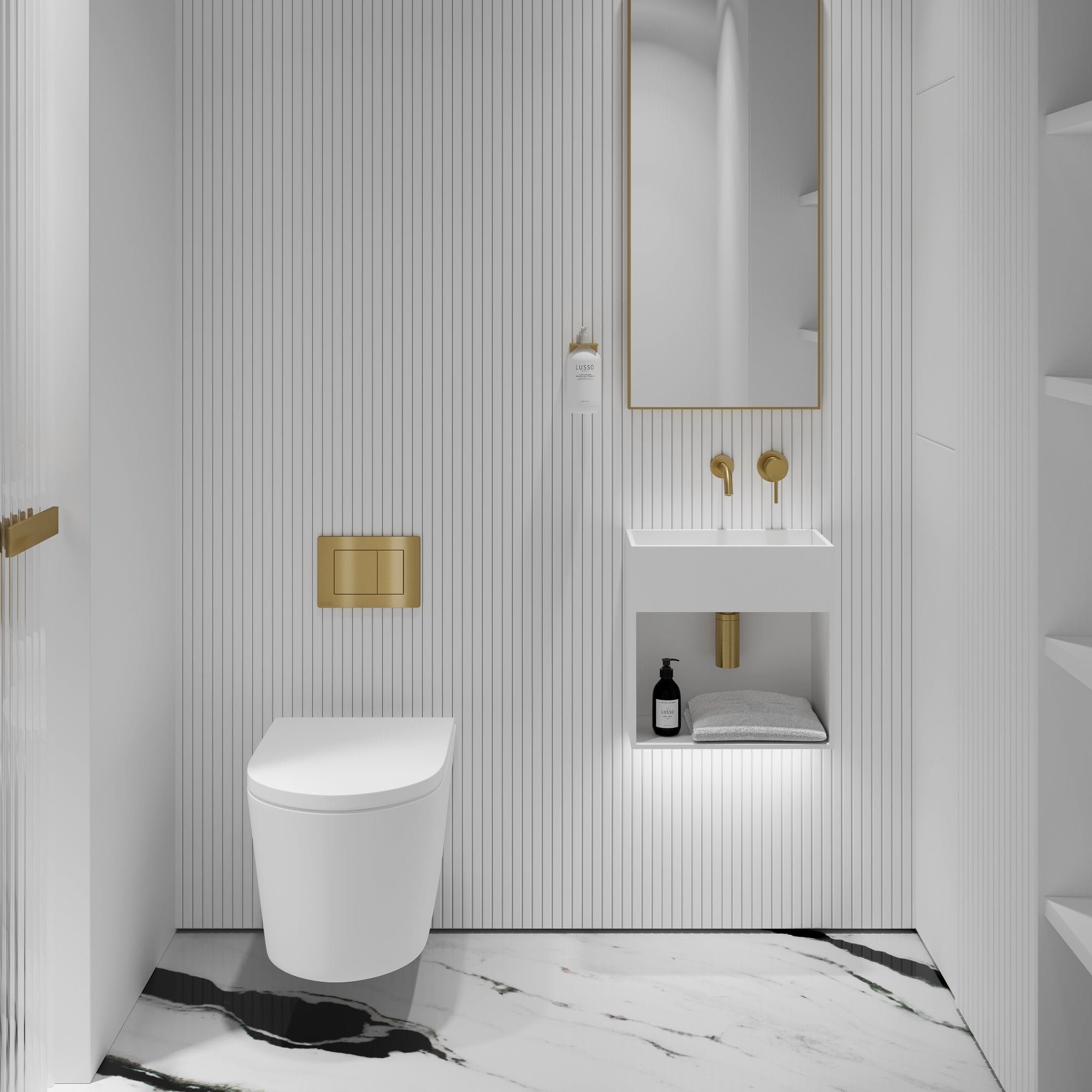 Прямоугольный одиночный подвесной умывальник из смолы LUSSO BLOK ARCH-00136938 - Вид №4