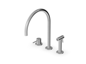 Смеситель для кухни из нержавеющей стали с поворотным изливом