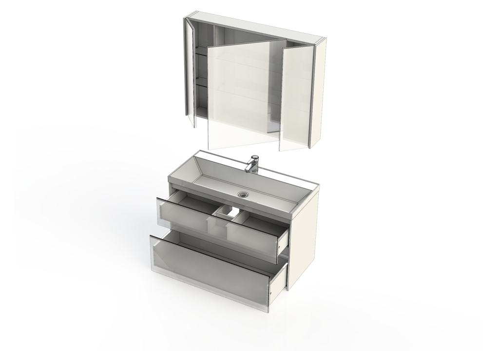 Мебель для ванной Aquanet Гласс 100 белый 0240468 - Вид №12