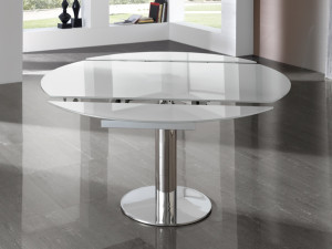 063946 Круглый стол белый/хром Schuller Alba