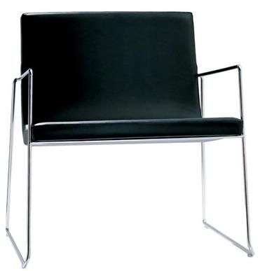 Andreu World Кожаное кресло со складными санками Lineal comfort Bu0596 - Вид №5