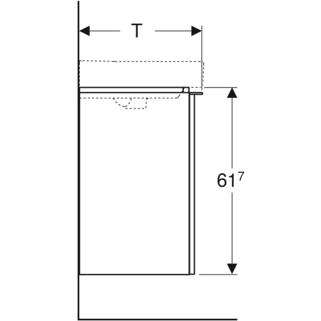 500.364.JK.1 Шкафчик для раковины Geberit Smyle Square, с одной дверцей Geberit  - Вид №4