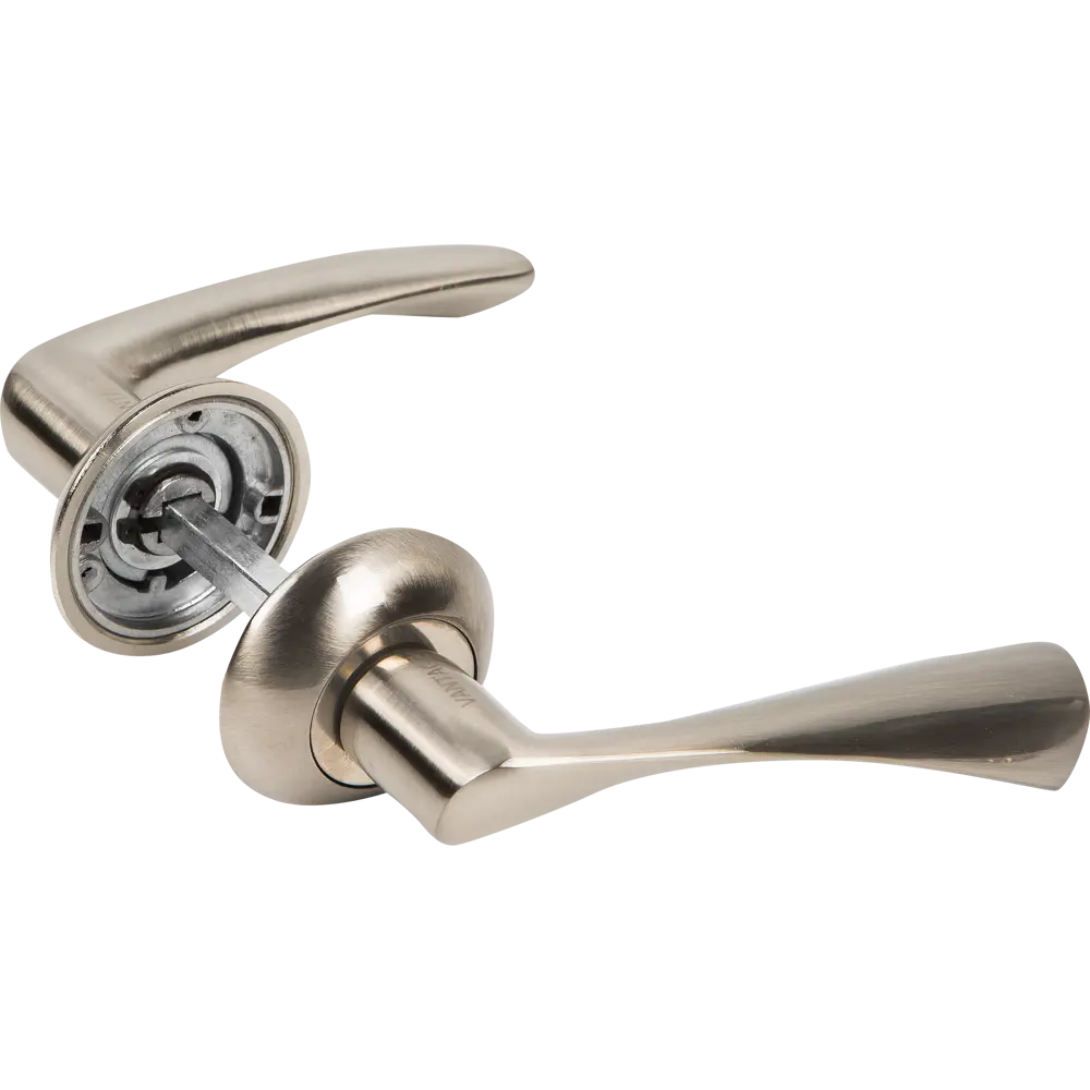 Дверная ручка Code Deco 14023-A-NIS/CR, с запиранием, комплект, цвет матовый никель/хром ARMEX STLM-2175003 - Вид №1