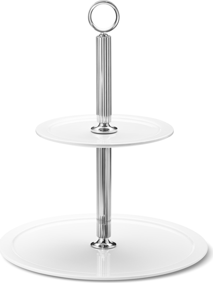 10661447 Georg Jensen Блюдо двухъярусное Georg Jensen "Бернадот" 28,7см Фарфор 