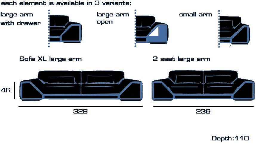 Tonino Lamborghini Casa 3-х местный кожаный диван с обивкой Long beach sun-id-1503395 - Вид №3