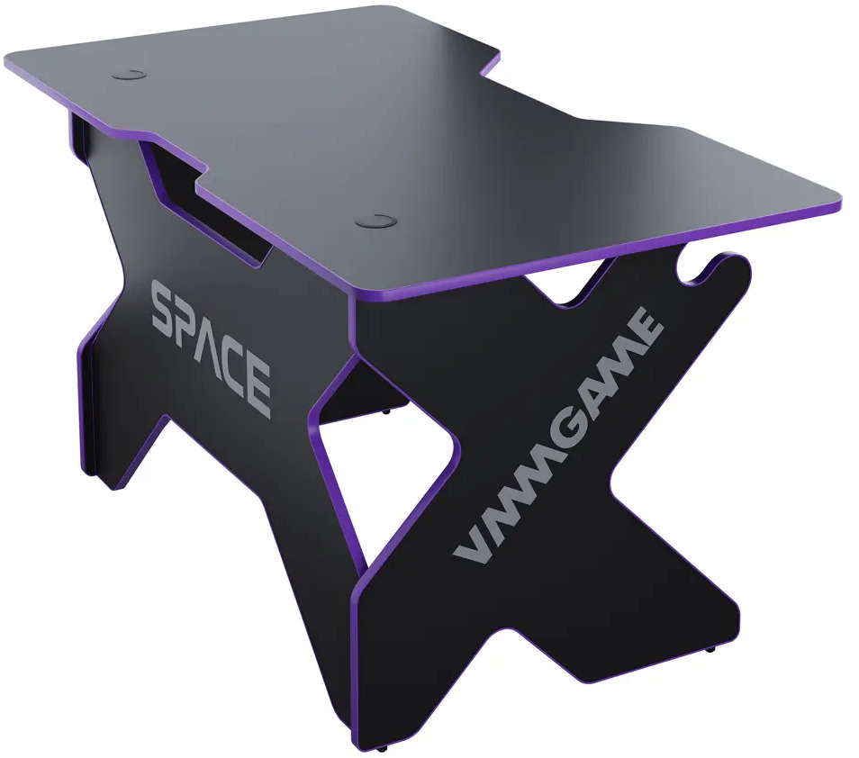 91346961 Компьютерный стол игровой Vmmgame Space 140x77x80 см ЛДСП цвет черный/фиолетовый STLM-1096439