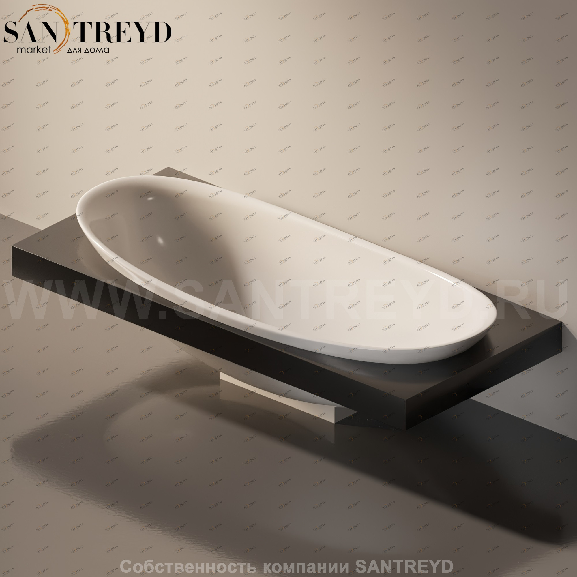 Flaminia IO e SI Столешница с отверстием под ванну черная IO84M1.9017 Ceramica Flaminia IO84M19017