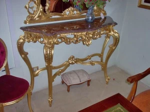 Arvestyle Консоль из лакированной древесины с мраморной столешницей Projects Pj-5071