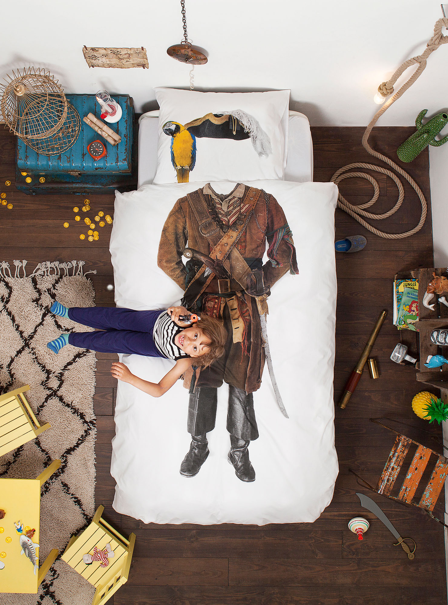 Детское постельное белье односпальное "Пират" 150х200 см SNURK  335472 Белый;коричневый  - Вид №1