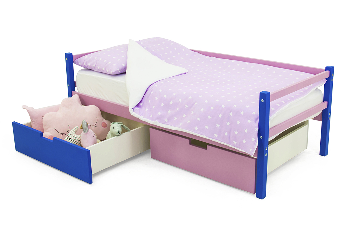 Детская кровать-тахта Svogen синяя, лаванда БЕЛЬМАРКО  326833 Синий;розовый Santreyd  - Вид №3