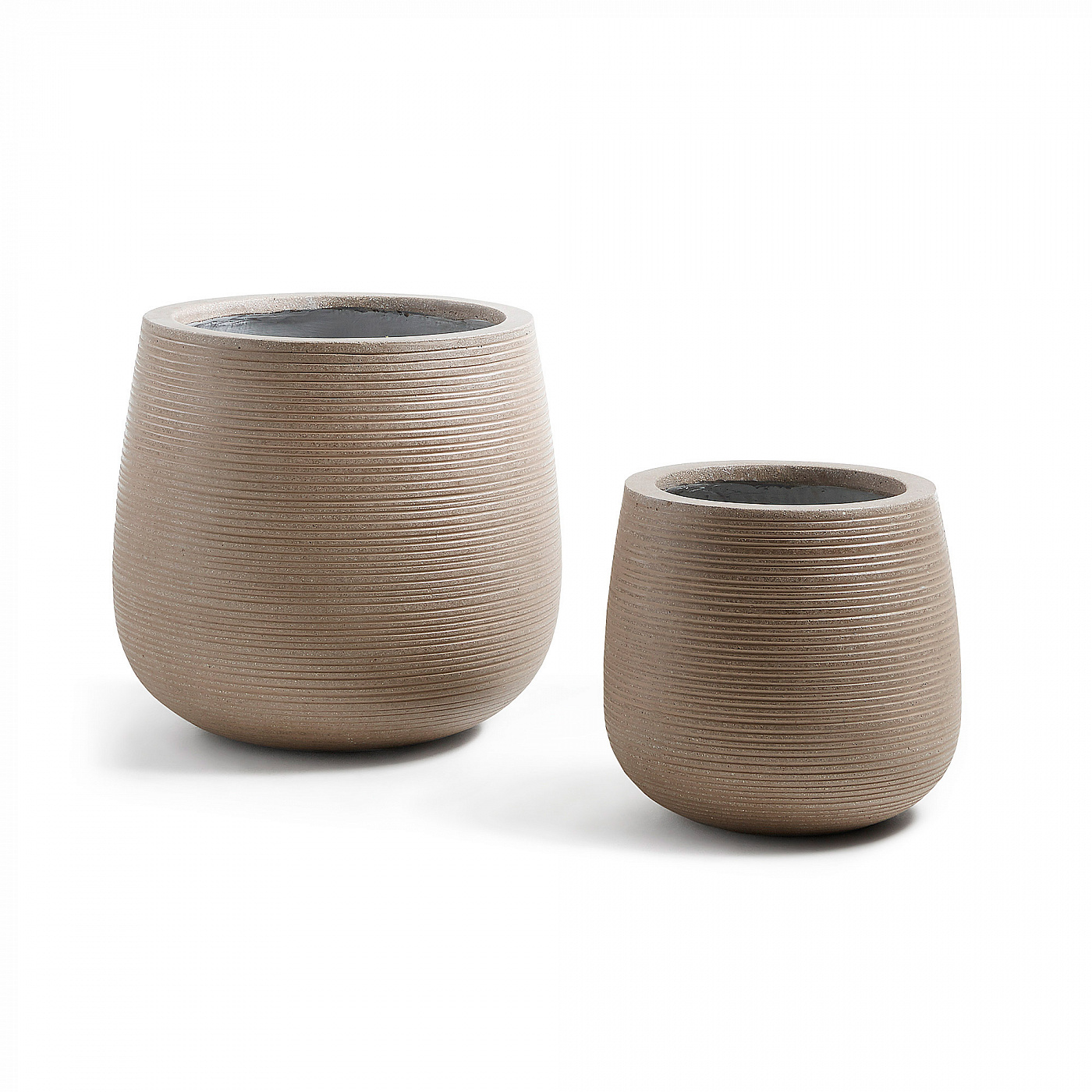 047486 Lis Набор из 2 кашпо цементно-коричневый La Forma Loa  - Вид №1