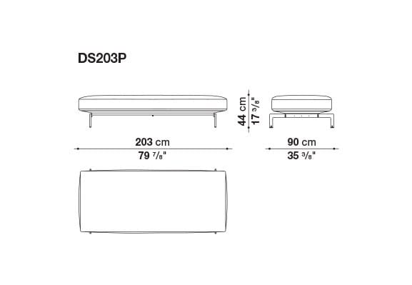 Кожаный прямоугольный пуф B&B Italia Диез ARCH-00037941 - Вид №2
