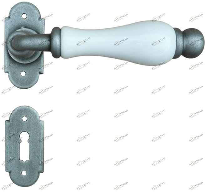 Galbusera Ручка из фарфора и железа с накладкой Dublino 1-08+d13 / 4-10+d13 