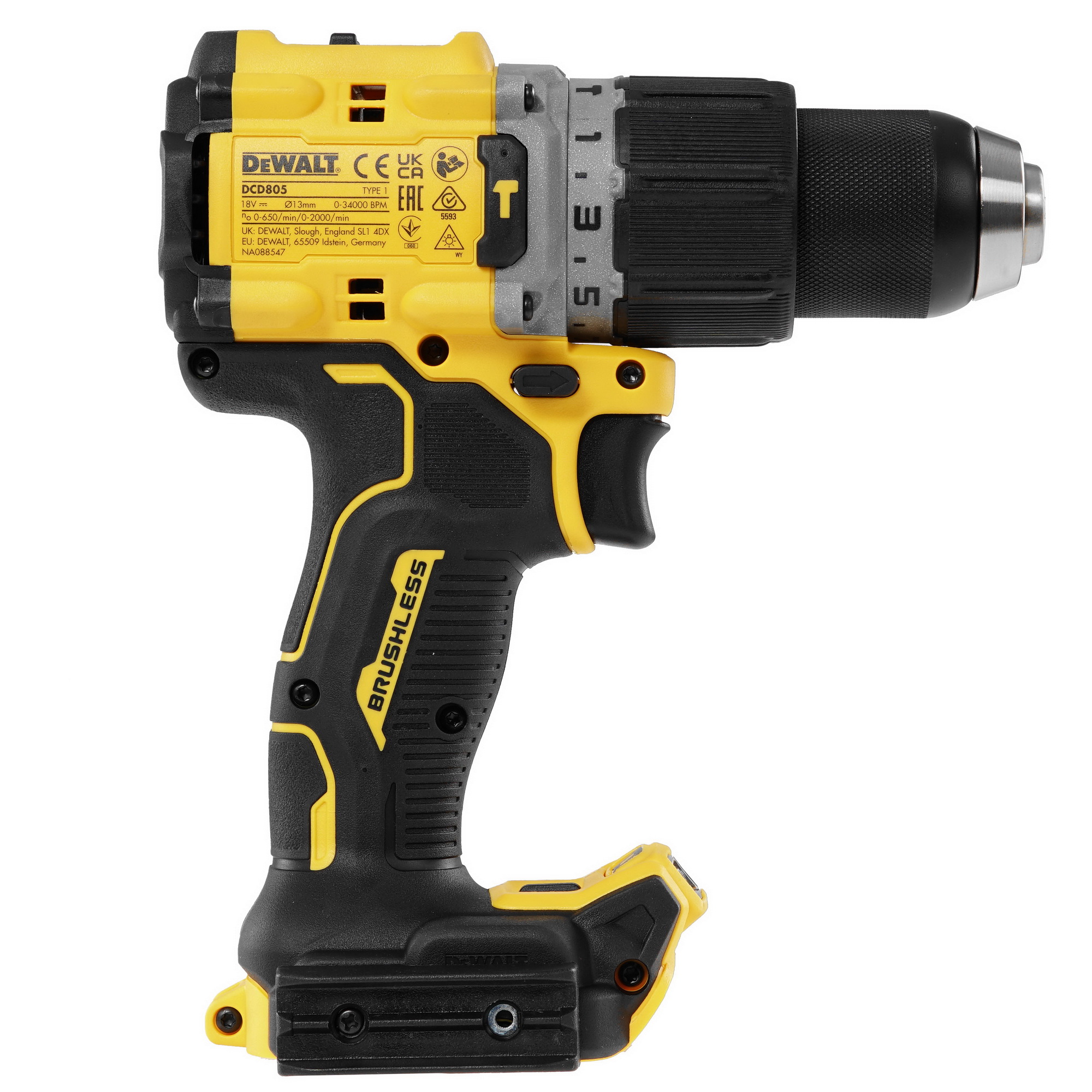 Дрель-шуруповерт DeWalt DCD805NT   , Без ЗУ, Без АКБ 5437931 STDN-0095096 - Вид №1