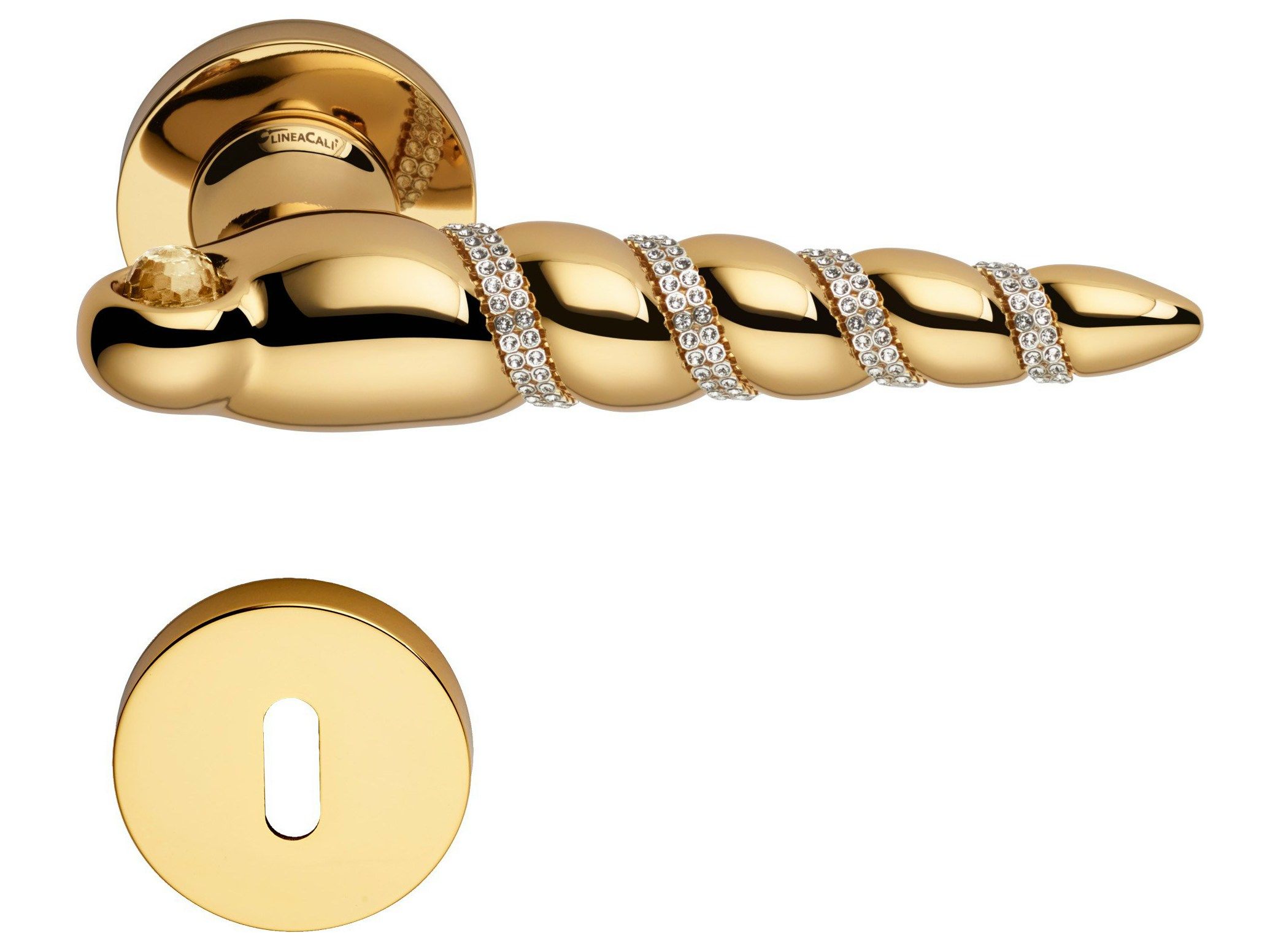 Хромированная латунная ручка с кристаллами Swarovski® на розетке с насадкой LINEA CALI' Shell Mesh ARCH-00107538
