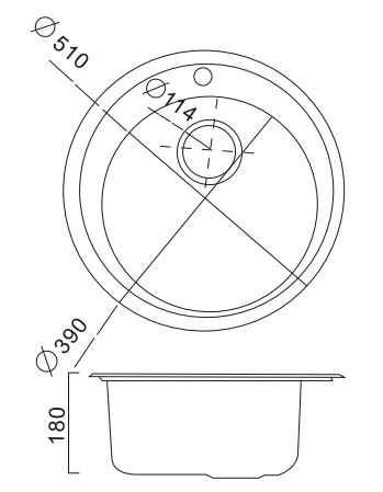 HBD510 Кухонная мойка , сталь микродекор Haiba  - Вид №2