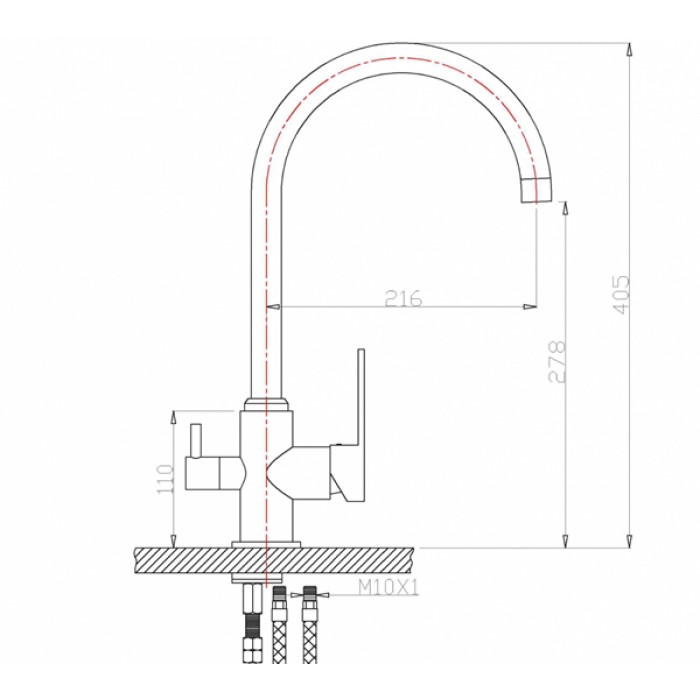 Zorg ZR 317 YF-33 Br Смеситель для кухни Zorg 405х216 мм  - Вид №2
