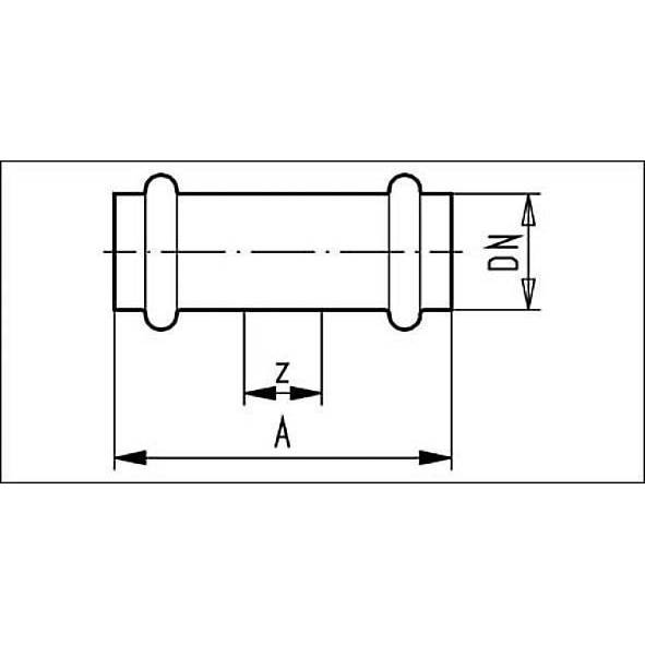 698270S76 SANHA 98270S пресс-фит. нерж.сталь, муфта подвижная ВПр-ВПр 76,1 мм  - Вид №1