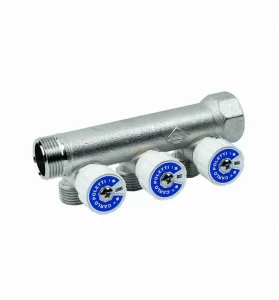 Carlo Poletti C35300QBI Коллектор сборный, с клапаном фронтальной регулировки. 2 ответвления, межосевое расстояние 40 мм.