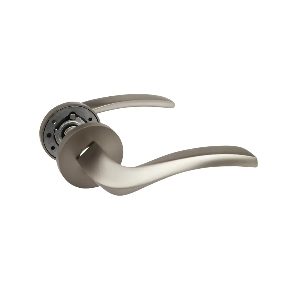 Дверная ручка на розетке KREAFORTA Ая без запирания цвет никель STLM-2174994