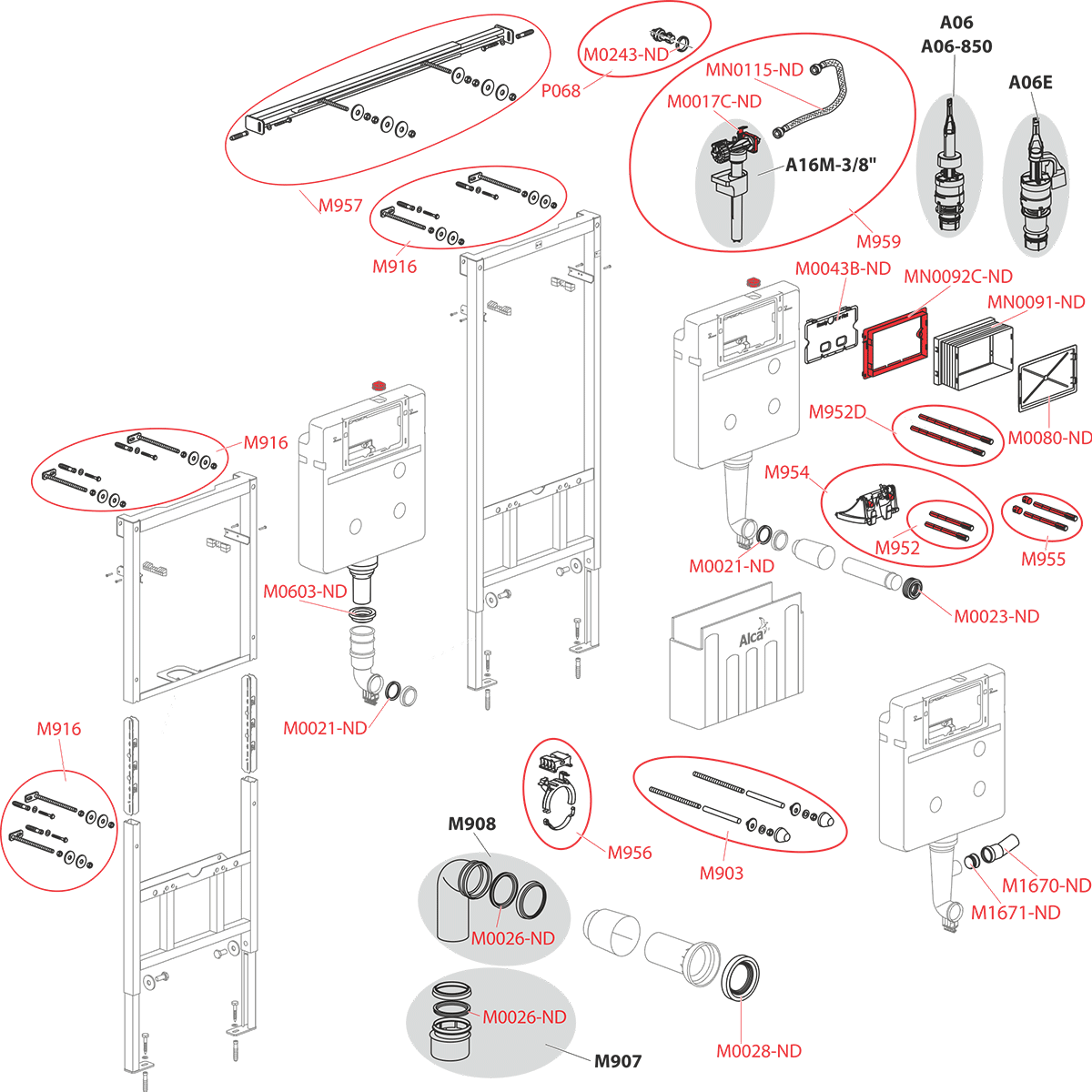 Скрытая система инсталляции для сухой установки (для гипсокартона) ALCAPLAST AM1011000SÁDROMODUL - Вид №2