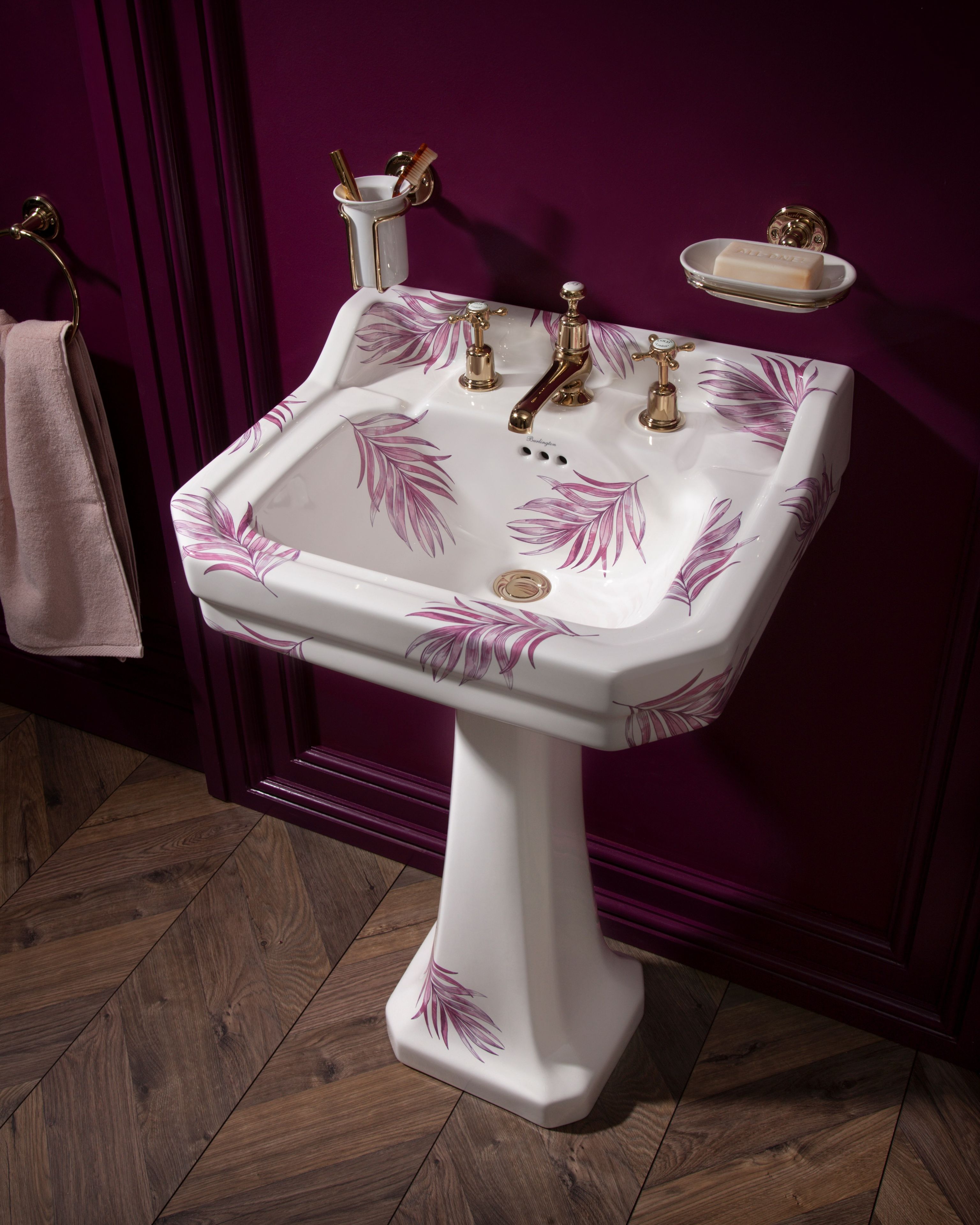 Прямоугольный умывальник из стекла на колонне Burlington На заказ ARCH-00085302 - Вид №3