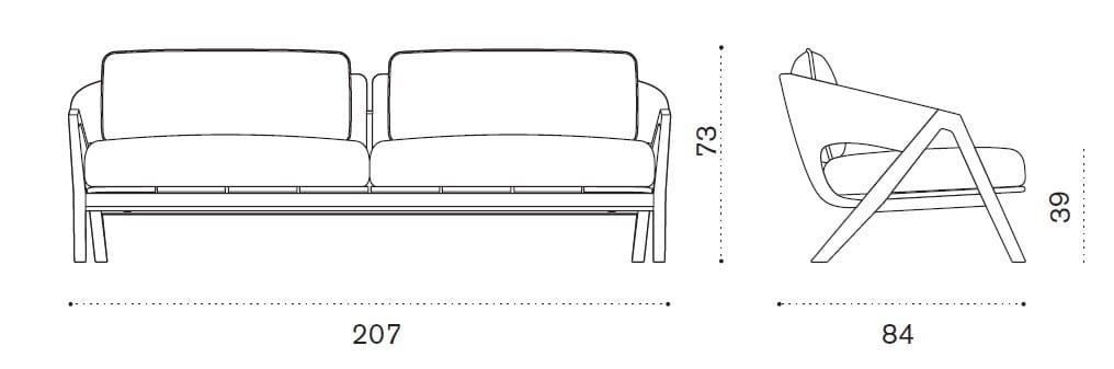 3-местный садовый диван из тика и плетеной веревки Ethimo Knit ARCH-00033382 - Вид №5