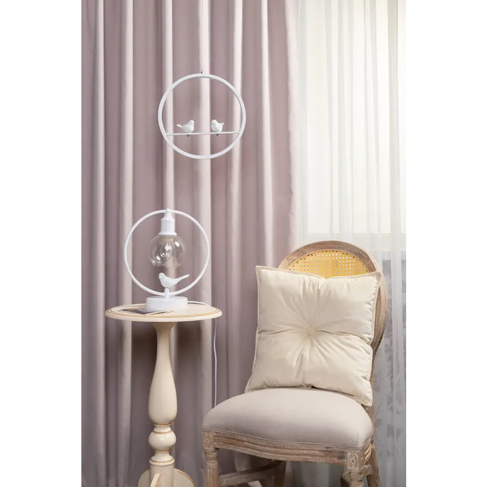 Настольная лампа Vitaluce Птички 1 лампа 2м² Е27 цвет белый матовый STLM-2036628 - Вид №11