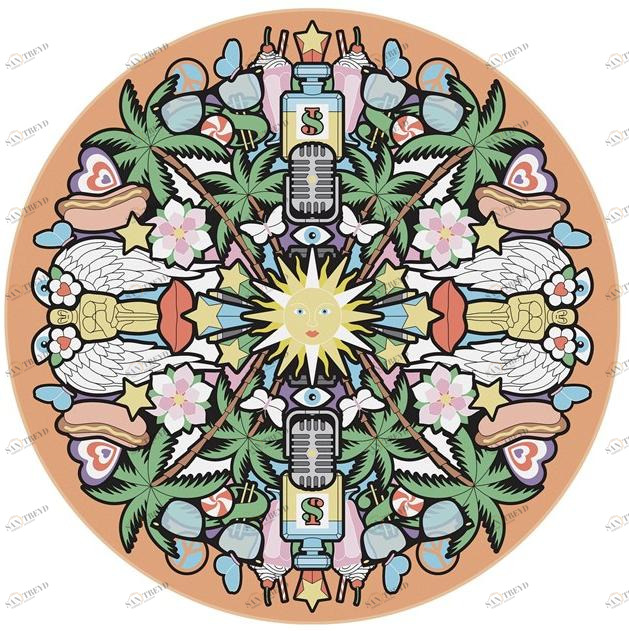 YO2 Ковер из полиамида круглый Groove flashes sun-id-1410021