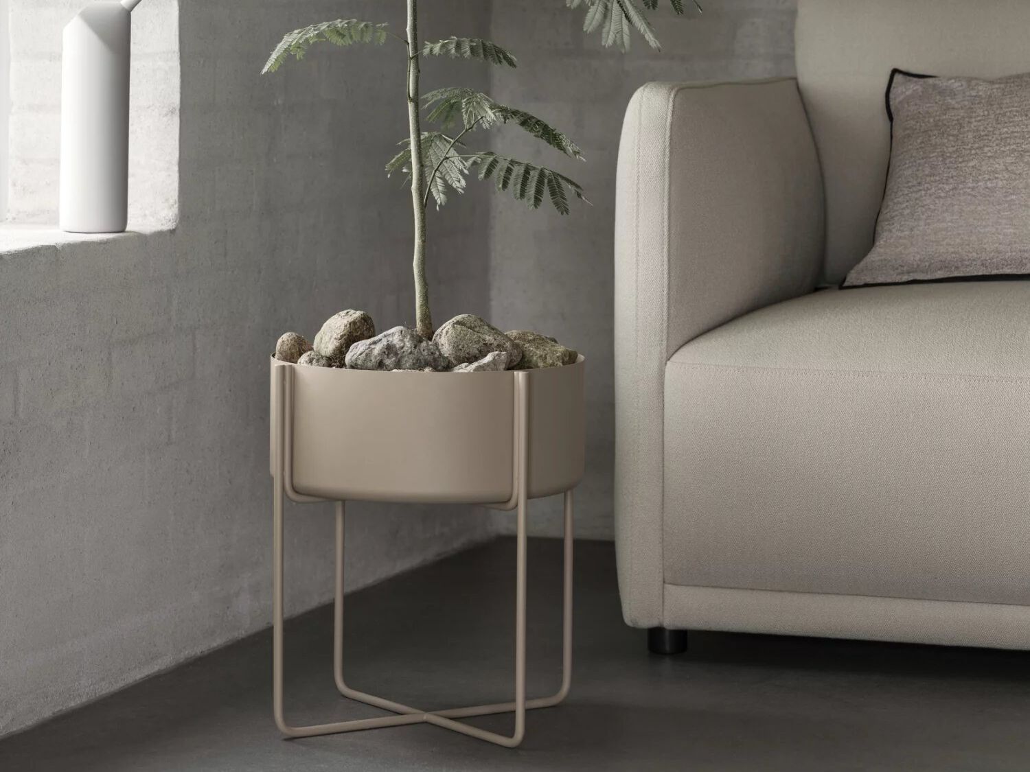 Круглая стальная плантатор с порошковым покрытием blomus Kena ARCH-00036330 - Вид №5