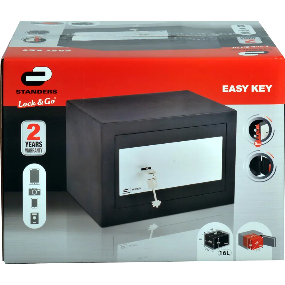 Сейф мебельный Standers N2 с ключевым замком сталь 16 л STLM-2022237 - Вид №7