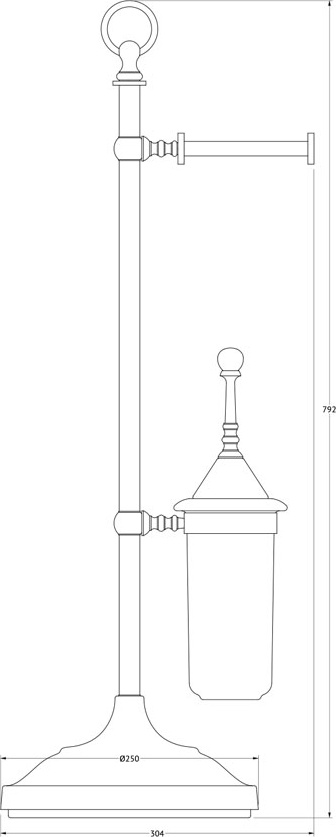 STI 633 Стойка с 2-мя аксессуарами для туалета 80 cm 3SC STILMAR ANTIQUE COPPER Treesseci 3SC - Вид №1