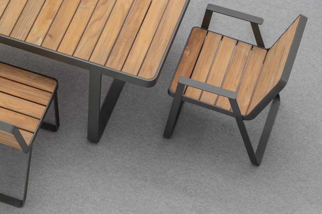 Прямоугольный садовый стол из тикового дерева Terraforma Makemake ARCH-00038268 - Вид №1