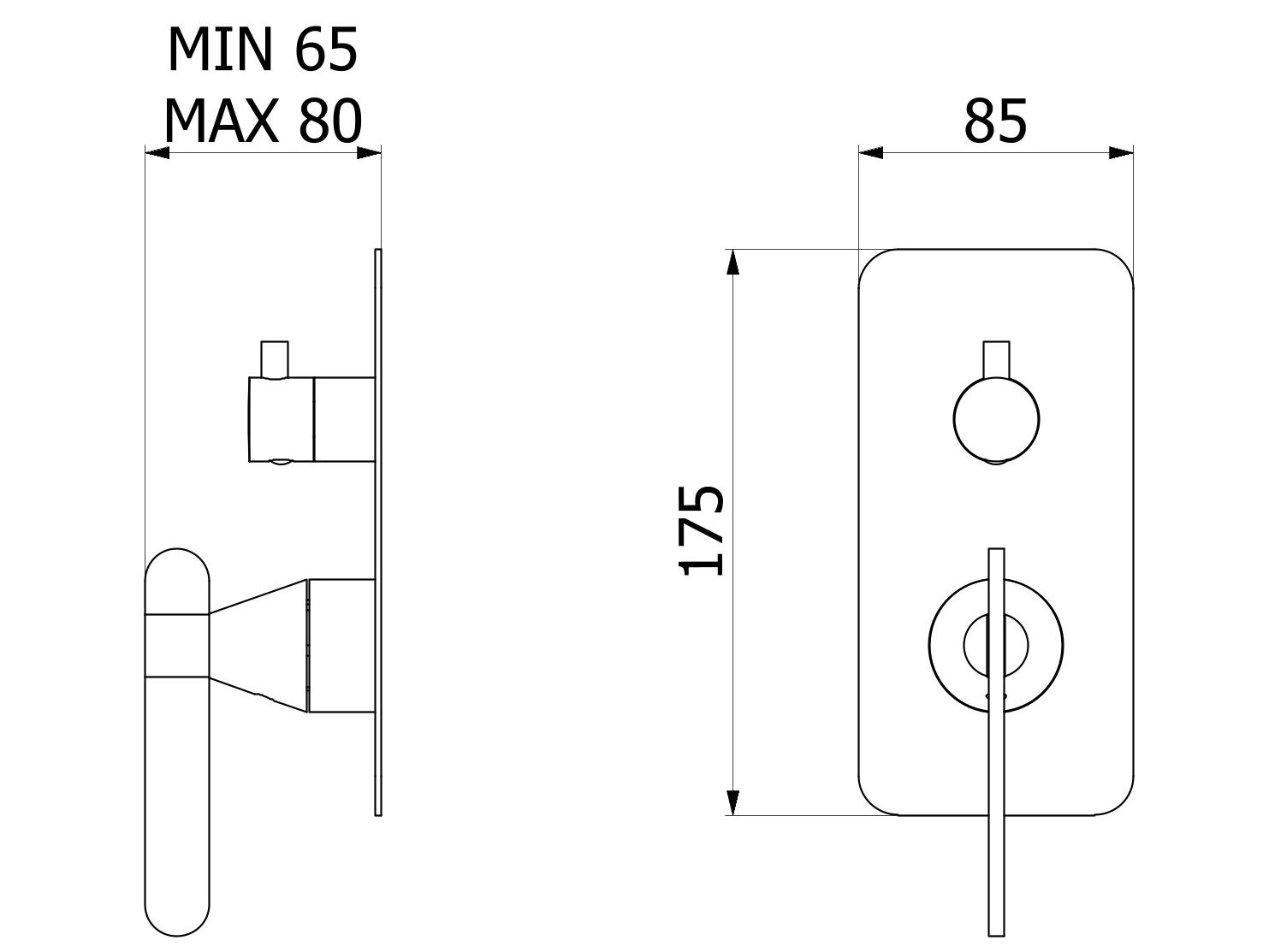 Встраиваемый смеситель для душа с переключателем IB Soho ARCH-00021715 - Вид №2