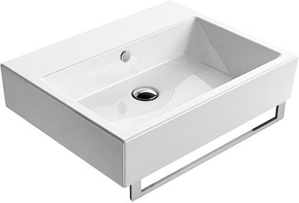 8931111 Подвесная раковина настенная овальная GSI ceramica Kube белая - Вид №1