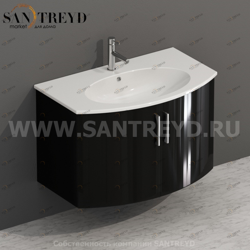 MDMA80Y102 Тумба с двумя створками 78 см черная Globo 4ALL Италия Ceramica Globo